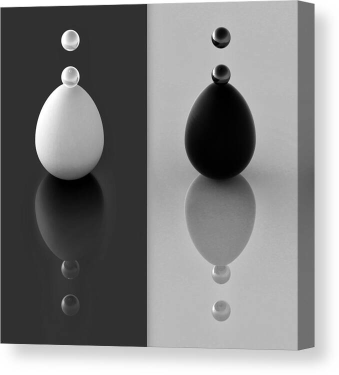 Opposite Canvas Print featuring the photograph Yin Yang Eggs by Antonyus Bunjamin (abe)