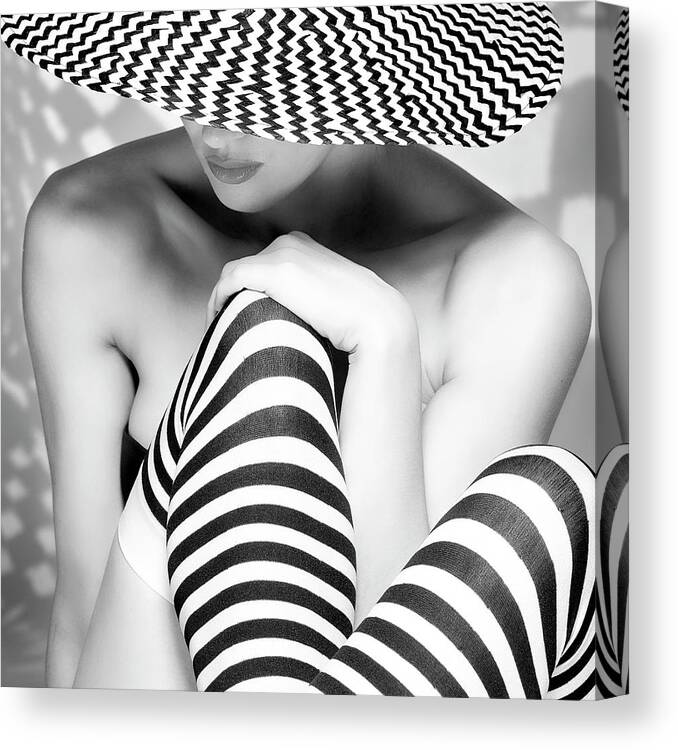 Stripes Canvas Print featuring the photograph Zagging That Zig by Howard Ashton-jones