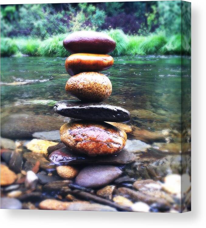 Zen Stones Canvas Print featuring the photograph Zen Stones II by Marco Oliveira