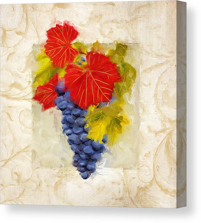 Wine Canvas Print featuring the painting Zinfandel II by Lourry Legarde