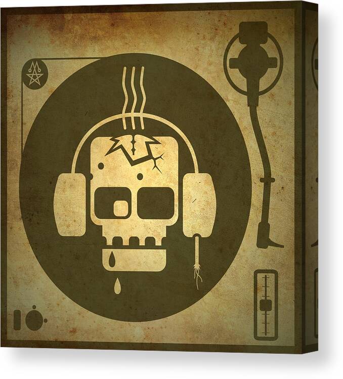 Vacuum Tubes Canvas Print featuring the digital art Zombie Turntable by Milton Thompson