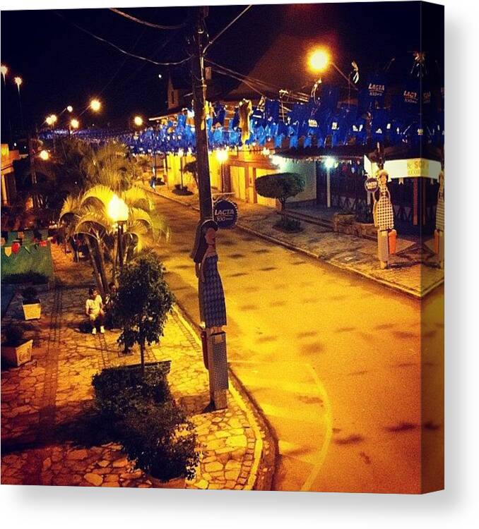 City Canvas Print featuring the photograph  #night #cool #city #cold by Mayara Monteiro