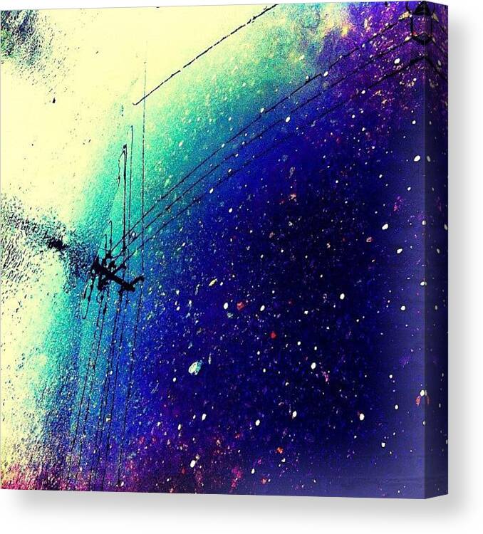 Satellite Canvas Print featuring the photograph #空 #sky #雨 #rain #水溜まり by Asagi Miu