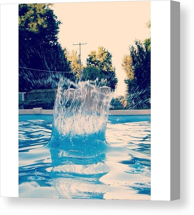 Summer Canvas Print featuring the photograph { Splash } #splash #water #pool #summer by Caleb Schlaack