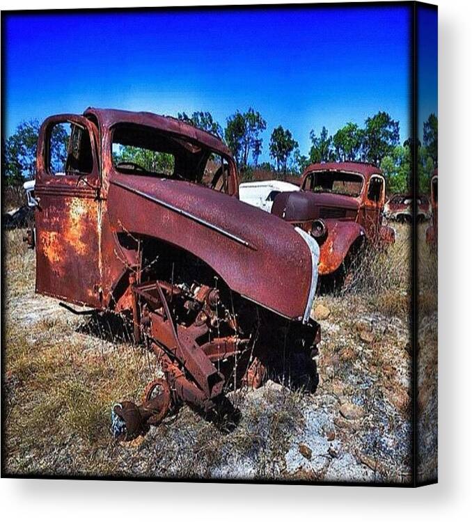 Iphoneonly Canvas Print featuring the photograph ... Where Old Fords Go To Die by Brian Cassey