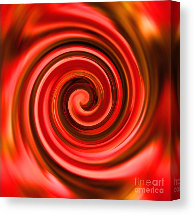 Abstract Canvas Print featuring the digital art Abstract Red And Yellow Swirls #2 by Smilin Eyes Treasures