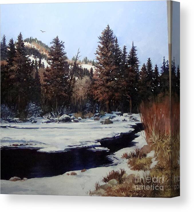 Snow Canvas Print featuring the painting Beaver Creek #1 by W Scott Fenton