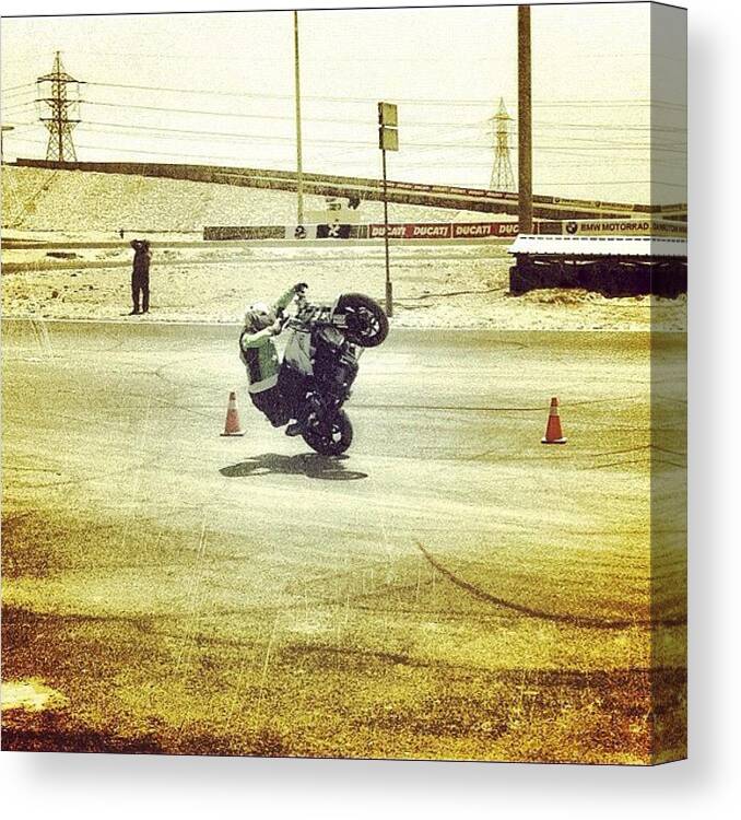 Beautiful Canvas Print featuring the photograph #bikes #motorcycle #honda #ride #cbr #1 by Mina Tadros