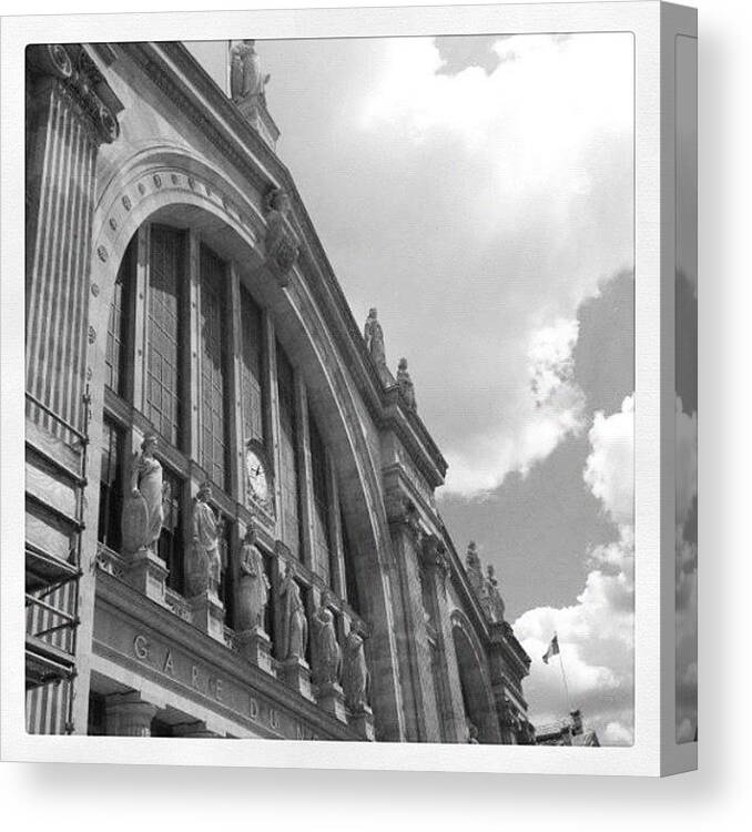 Blackandwhite Canvas Print featuring the photograph #blackandwhite #paris #france #1 by Jenny Mills