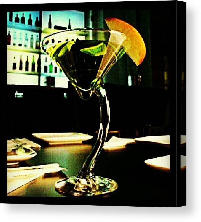 Vodka Canvas Print featuring the photograph Drink Of The Day...sour Apple Martini #1 by Mary Carter