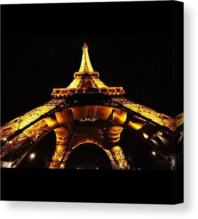 Night Canvas Print featuring the photograph #france #tower #eiffel #eiffeltower #1 by Brenden Mcdonough