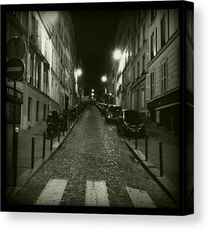 Instagram Canvas Print featuring the photograph #paris #montmartre By #night #1 by Antoine Lafont