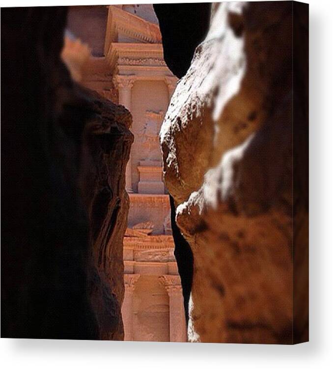 Instaprints Canvas Print featuring the photograph Petra In Jordan #1 by Wolf Stumpf