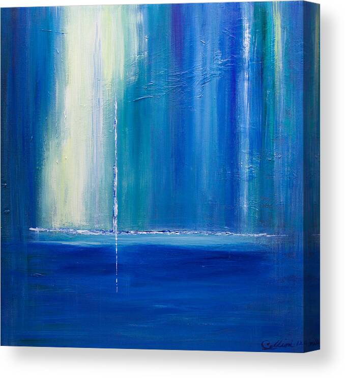Seascape Painting Canvas Print featuring the painting Searching for the Light 2 #1 by Dolores Deal