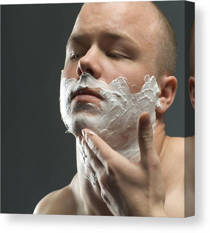 Shaving Foam Canvas Print featuring the photograph Shaving Foam #1 by Coneyl Jay