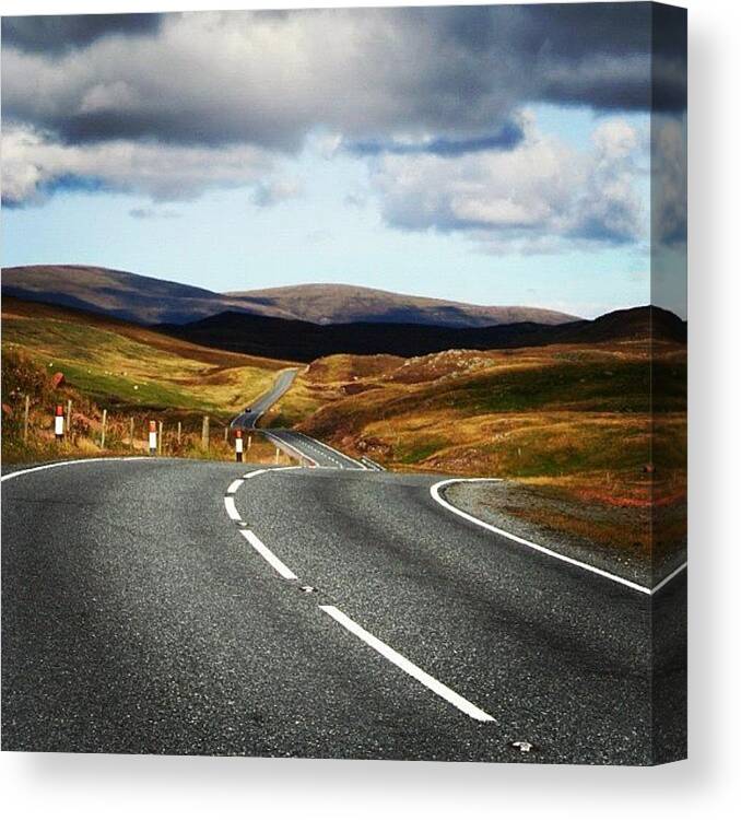 Shetland Canvas Print featuring the photograph #shetland's Road #1 by Luisa Azzolini