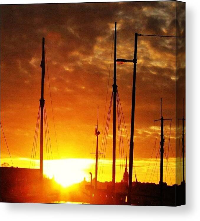 Sommella Canvas Print featuring the photograph #sunset In #stockholm #2005 #1 by Gianluca Sommella