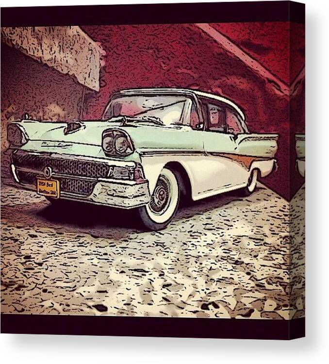  Canvas Print featuring the photograph 1/18 Sunstar 1958 Ford Fairlane 500 #118 by Cem Koronel