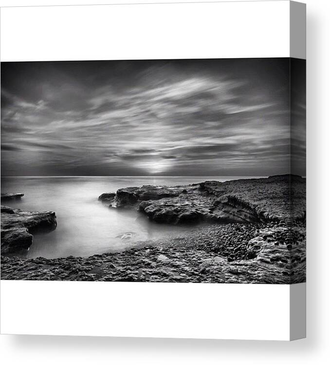 Canvas Print featuring the photograph Long Exposure Sunset At A North San by Larry Marshall