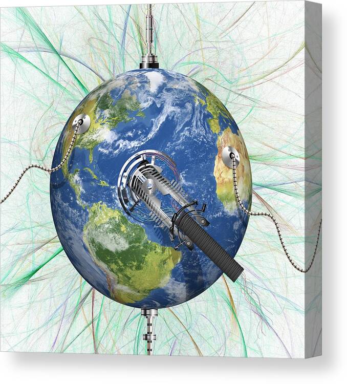 Artwork Canvas Print featuring the photograph Monitoring Earth, Conceptual Artwork #2 by Laguna Design