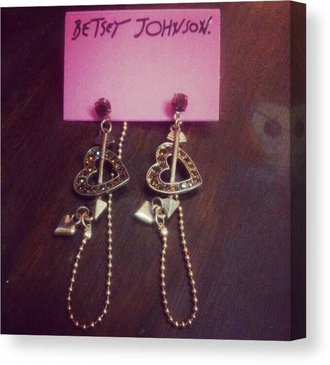 Earrings Canvas Print featuring the photograph 20. Today {i Received My Betsey Johnson by Robyn Addinall