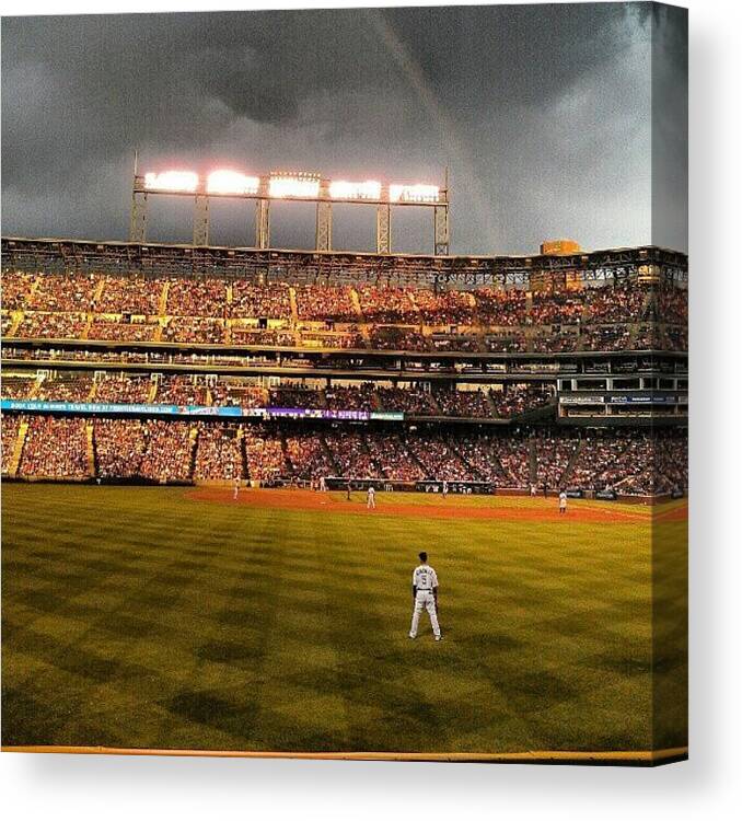 Coors Field Canvas Print featuring the photograph Coors Field Rainbow #3 by The Ambs