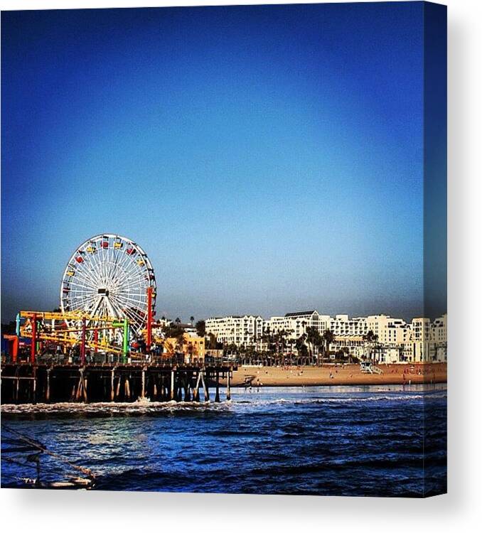 Outdoor Canvas Print featuring the photograph Santa Monica #3 by Luisa Azzolini
