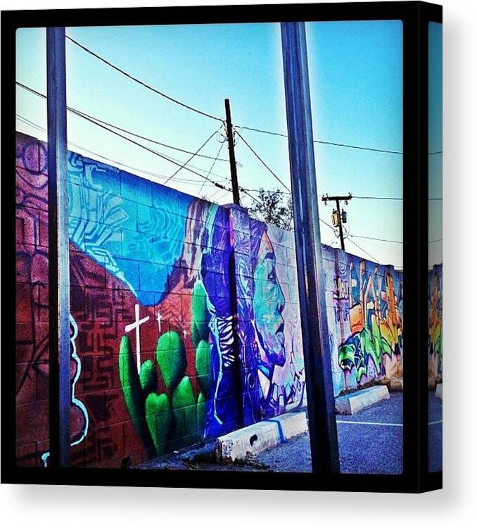 Arizona Canvas Print featuring the photograph #spraypaint #phoenix #phxstreetart #3 by CactusPete AZ