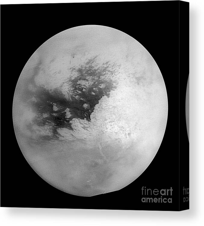 21st Century Canvas Print featuring the photograph Titan, Cassini Image #4 by NASA / Science Source