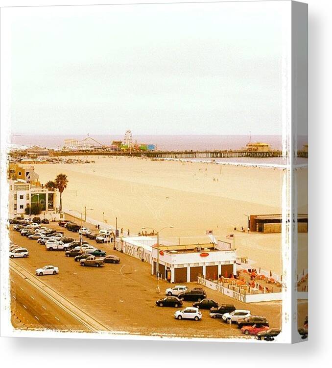 Santa Monica Pier Canvas Print featuring the photograph Instagram Photo #5 by Elizabeth Roach
