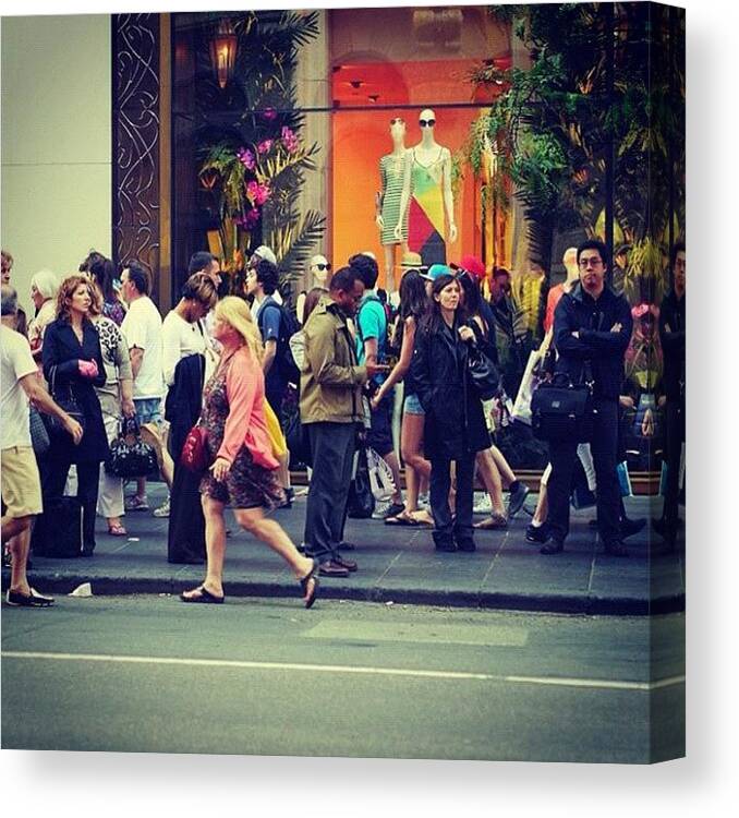 Igersnyc Canvas Print featuring the photograph #5thavenue #nyc #streetlife by Roman Kruglov
