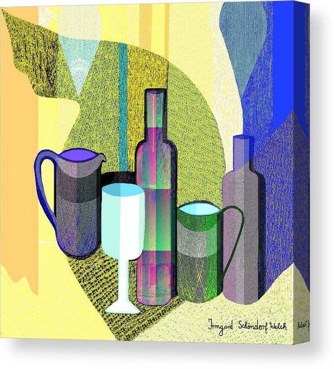 664 Canvas Print featuring the digital art 664 - Still-Life by Irmgard Schoendorf Welch