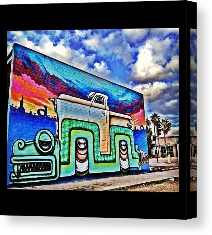 Lowrider Canvas Print featuring the photograph #graffiti #streetart #phxstreetart #7 by CactusPete AZ