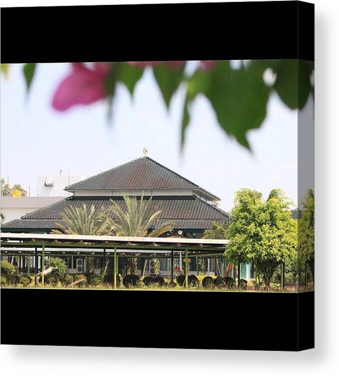 Bahrani Canvas Print featuring the photograph A Mosque Embraced By Nature #bahrain by Ahmed Oujan