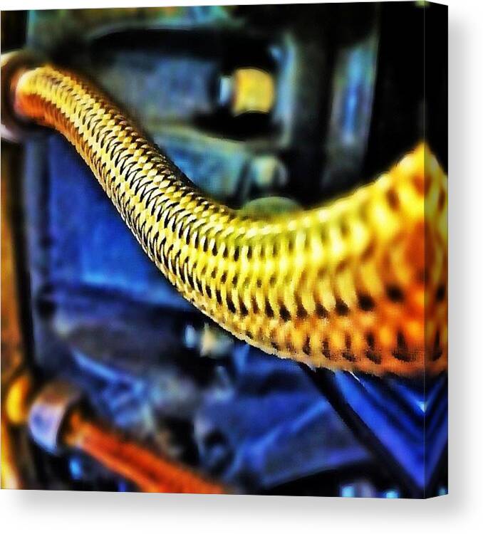 Engine Canvas Print featuring the photograph A Picture Of A Pretty #cool #metal by Jordan Rosales