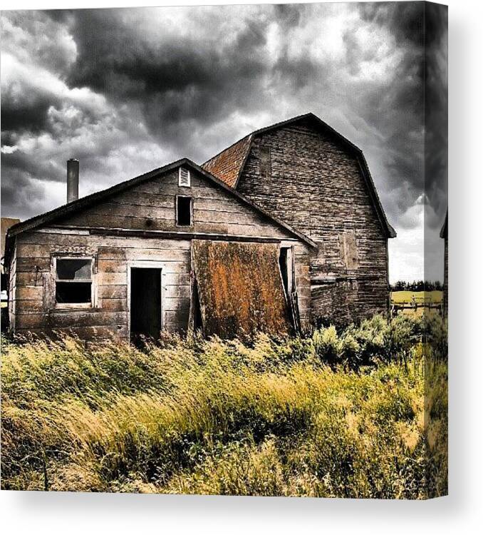 Instaclouds Canvas Print featuring the photograph A #storm Is Coming. #abandoned #rural by Michael Squier
