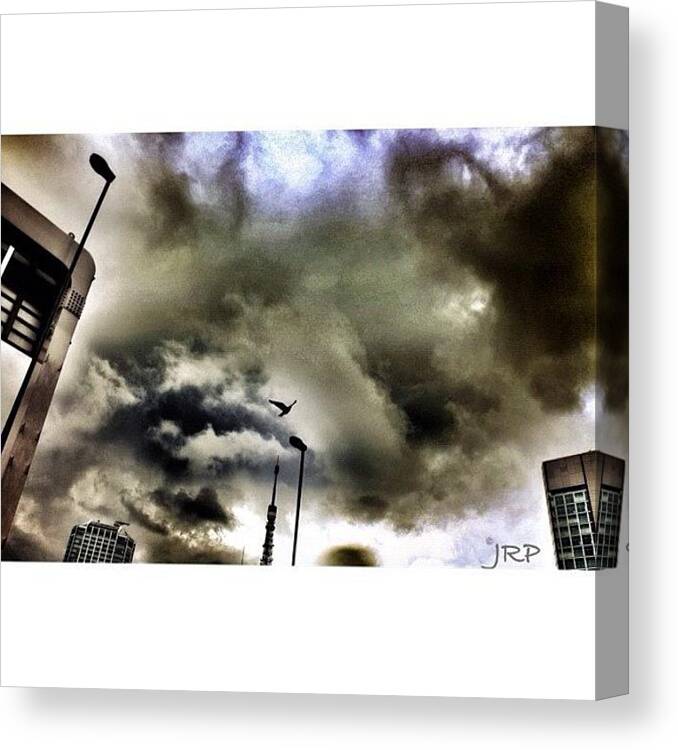  Canvas Print featuring the photograph A Stormy Tokyo Sky by Julianna Rivera-Perruccio
