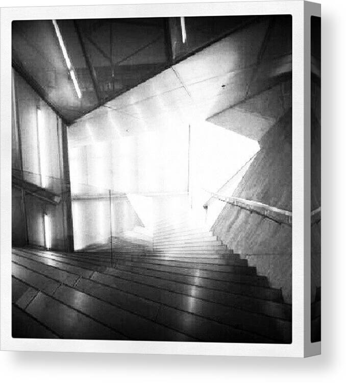 Blackandwhite Canvas Print featuring the photograph Abstract Stairs. #bw by Mary Carter