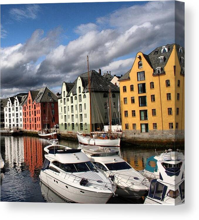 Alesund Canvas Print featuring the photograph Alesund - Norway by Luisa Azzolini