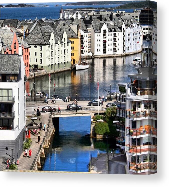 Alesund Canvas Print featuring the photograph Alesund by Luisa Azzolini