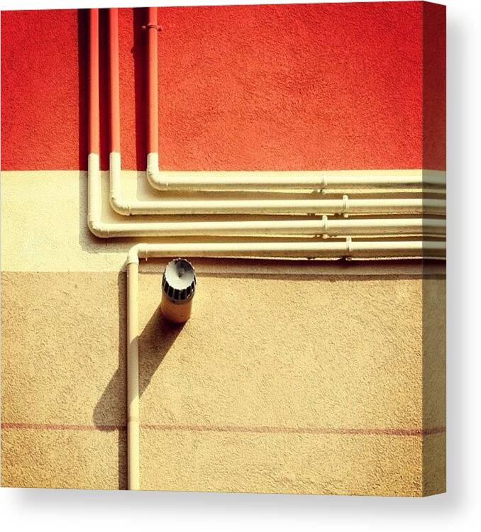 Summer Canvas Print featuring the photograph All That Jazz #geometry #color #pipes by A Rey