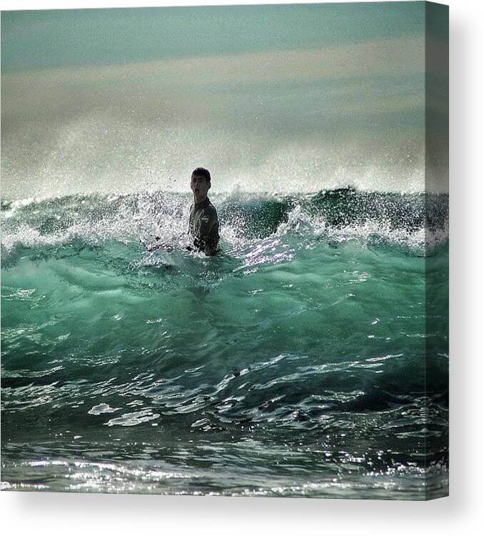Beautiful Canvas Print featuring the photograph All Time Favorite Beach Shot, In by Loghan Call