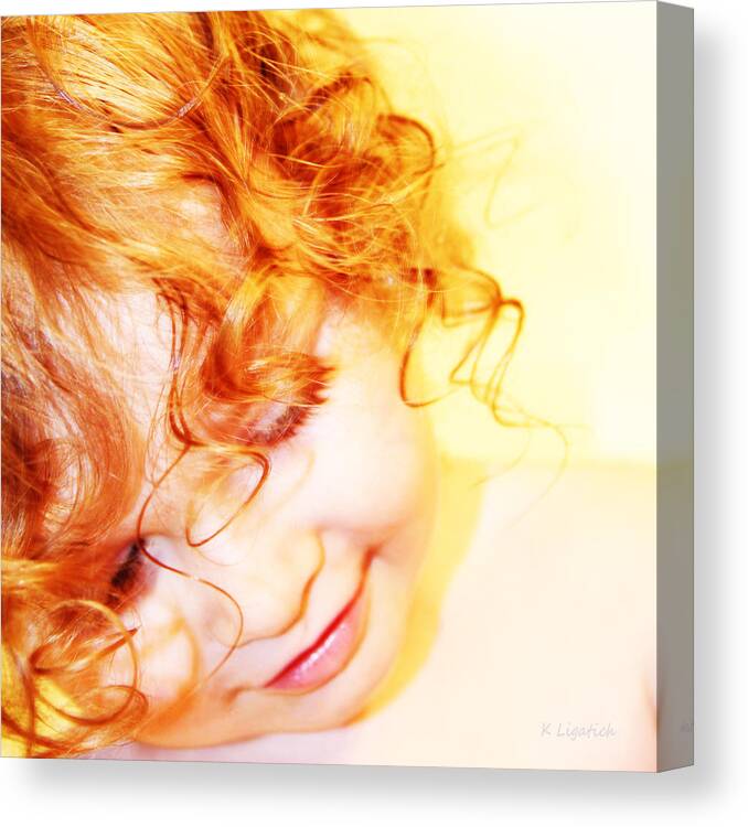 Child Canvas Print featuring the photograph An Angels Smile by Kerri Ligatich