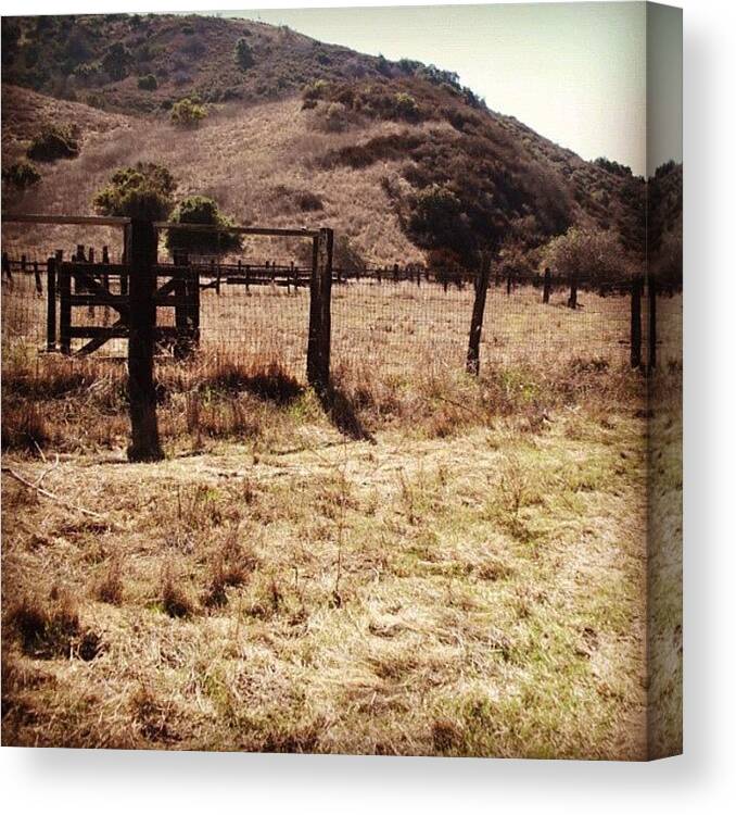 Orangecounty Canvas Print featuring the photograph An Old Corral Along The Wood Canyon by Vicki Damato