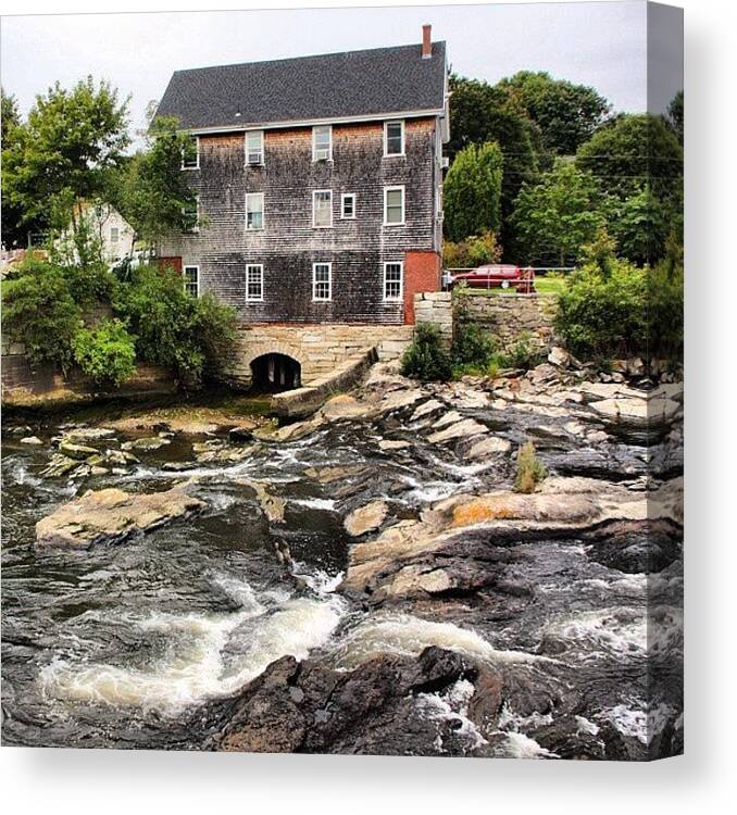 Canvas Print featuring the photograph An Old Mill In Maine by Linda Anderson