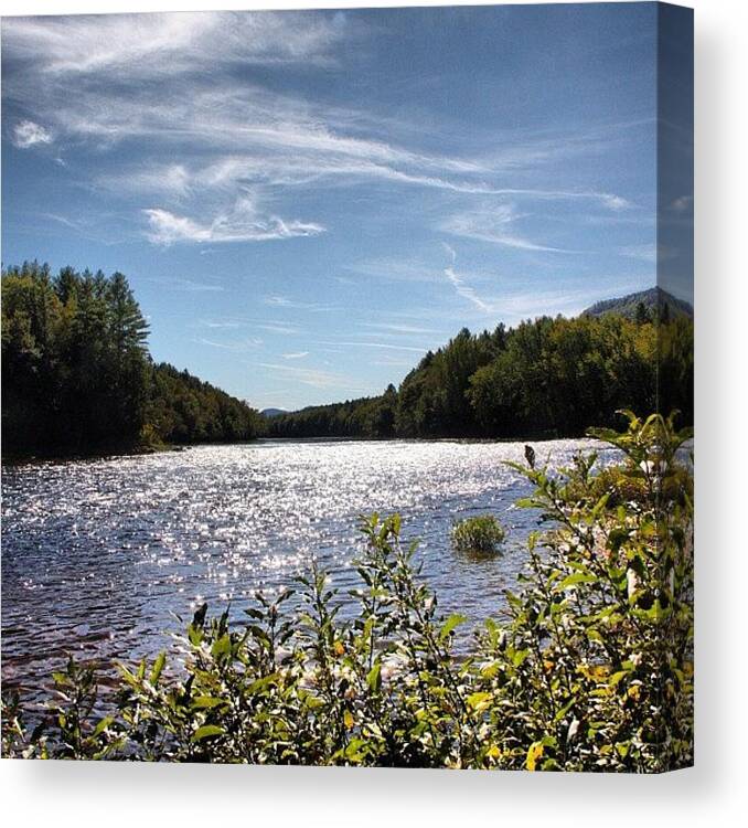  Canvas Print featuring the photograph Androscoggin River Maine by Linda Anderson