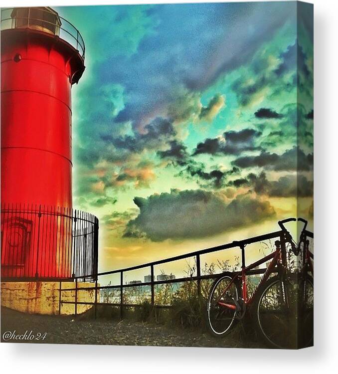 Photoftheday Canvas Print featuring the photograph Another Little Red Light House Moment by Hector Lopez ✨