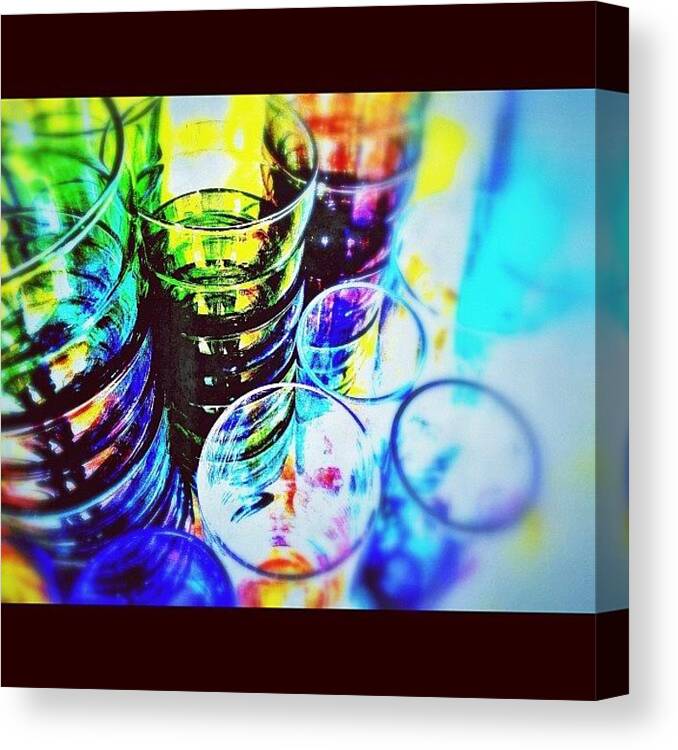 Cupboard Canvas Print featuring the photograph Another Take On The Glasses #glass by Mark Thornton