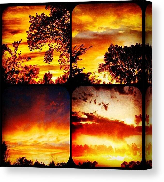 Igersarkansas Canvas Print featuring the photograph arkansas Sunsets by Roger Snook