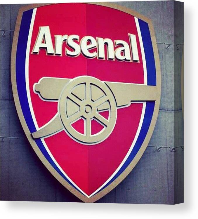 Club Canvas Print featuring the photograph Arsenal #badge #afc #gunners #stadium by Paul Petey